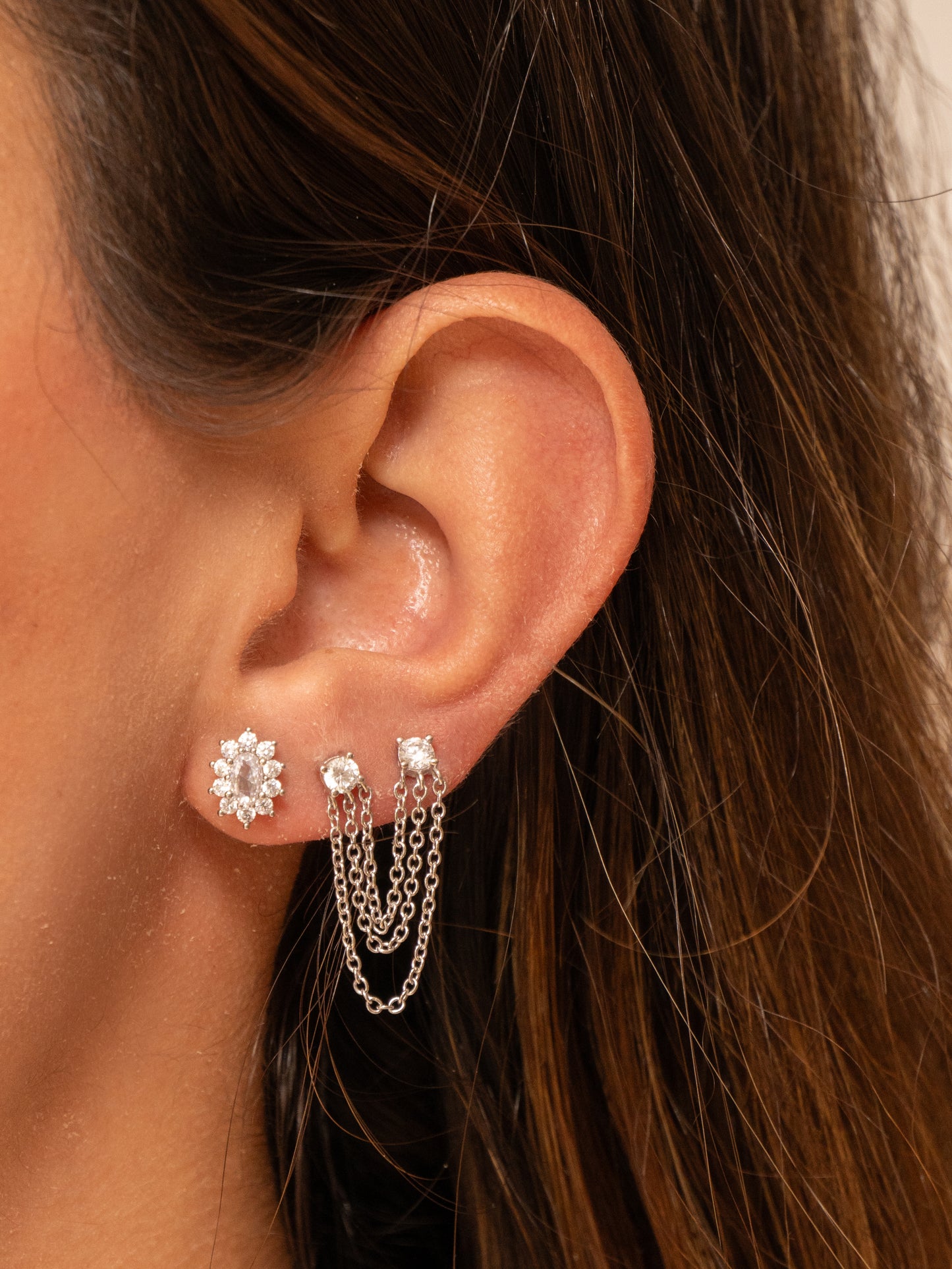Studs Triple Chain