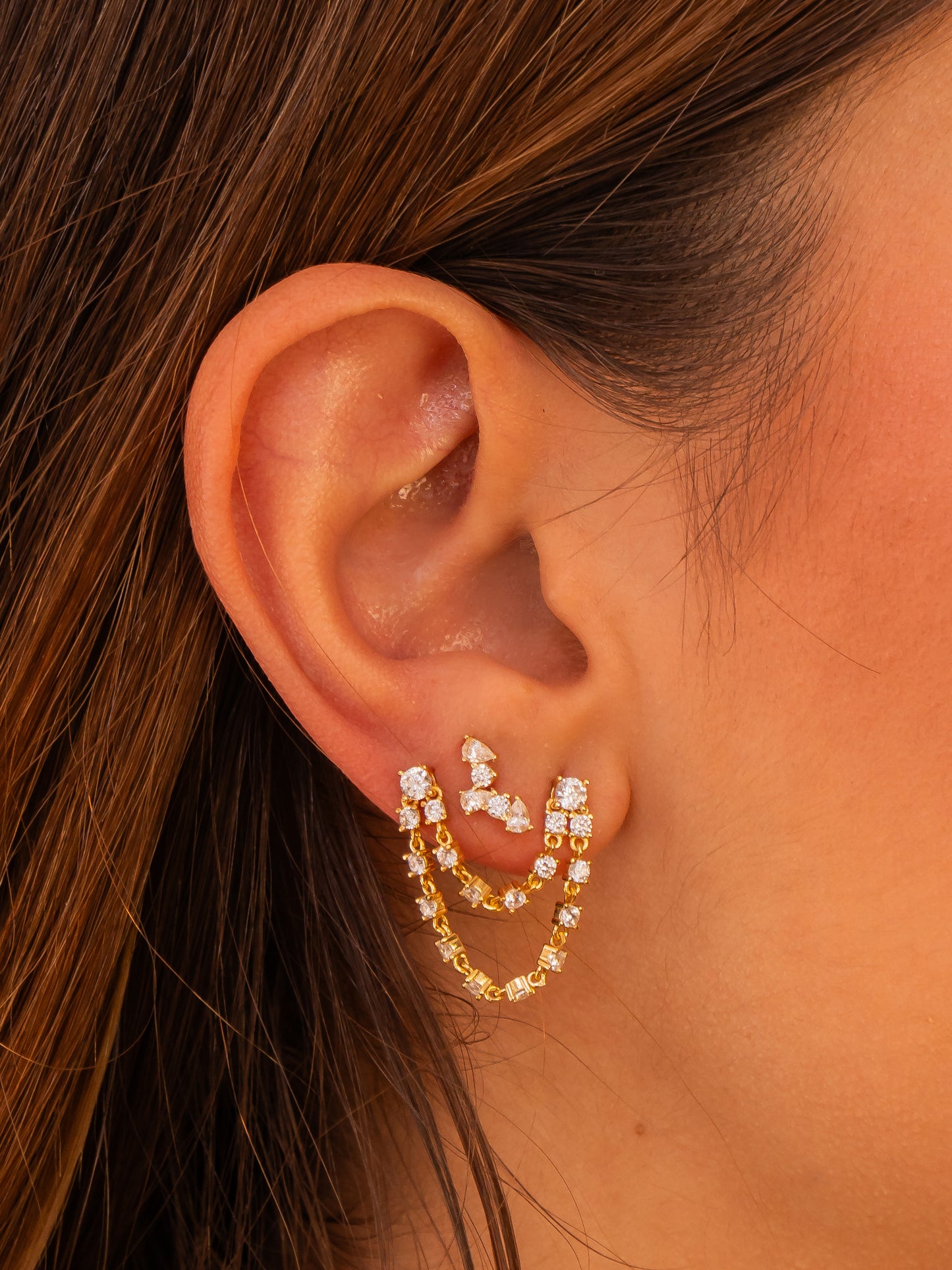 Maxi Chain Zircon Studs