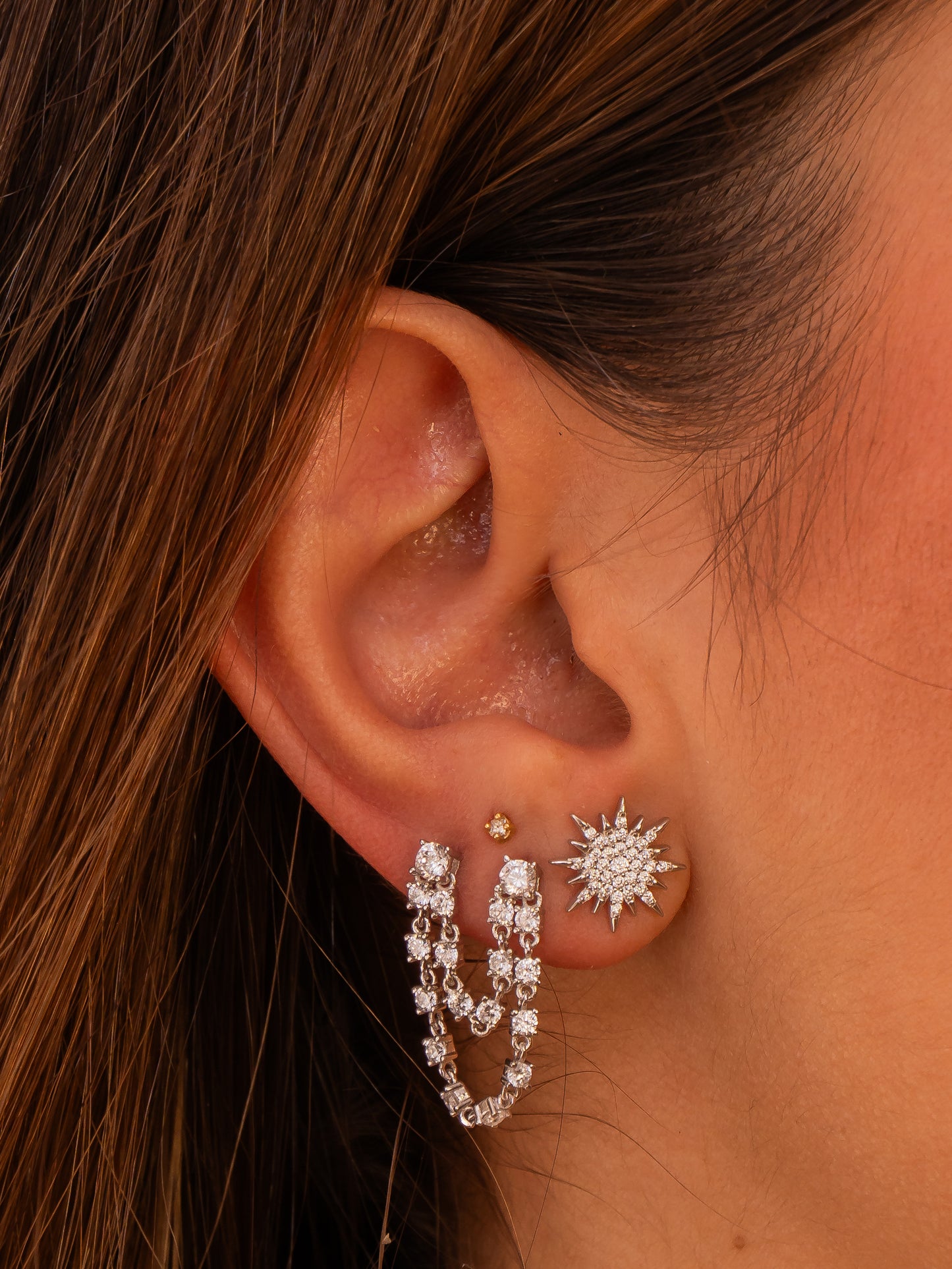 Maxi Chain Zircon Studs