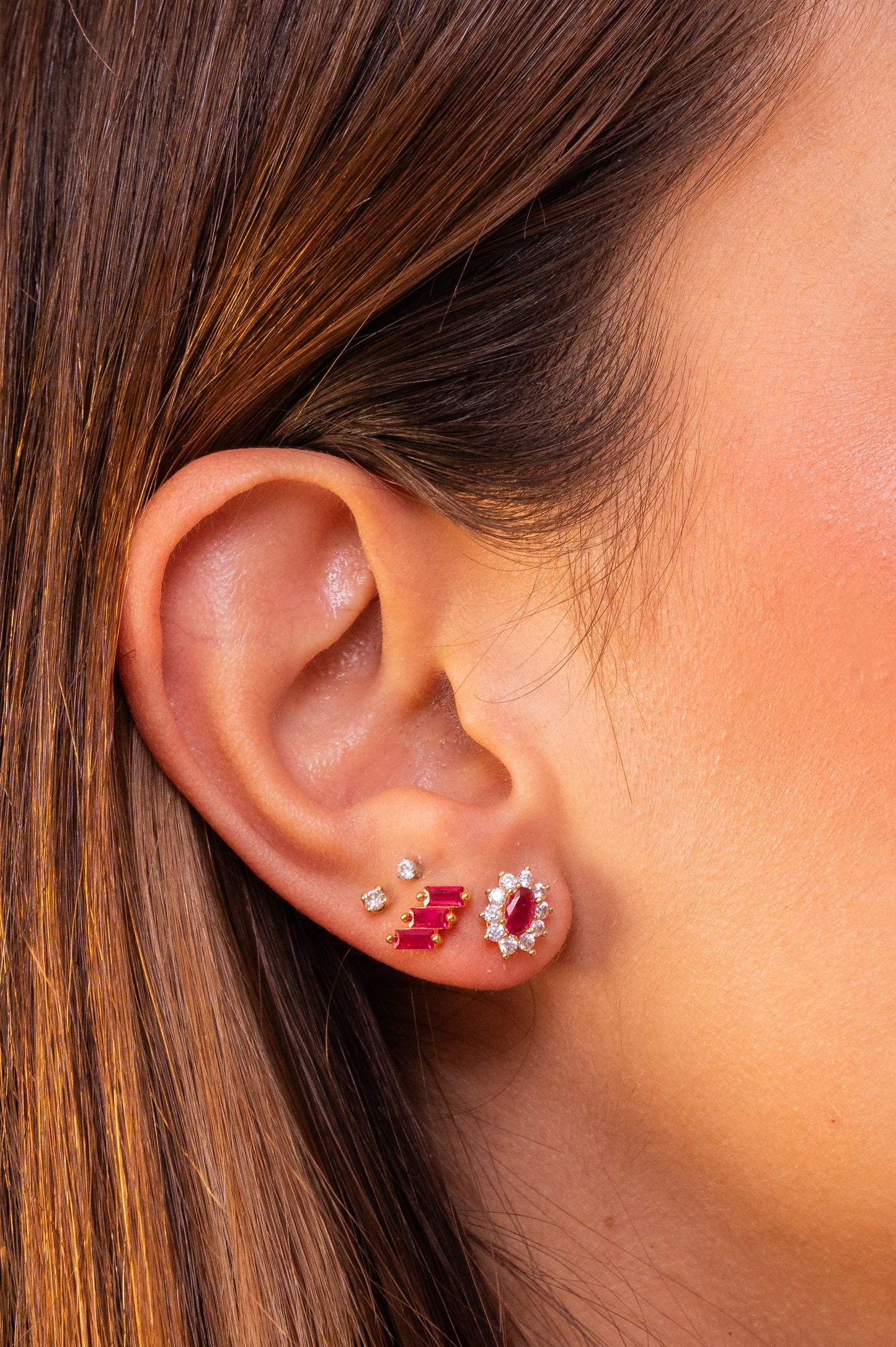 Rubi Baguette Studs