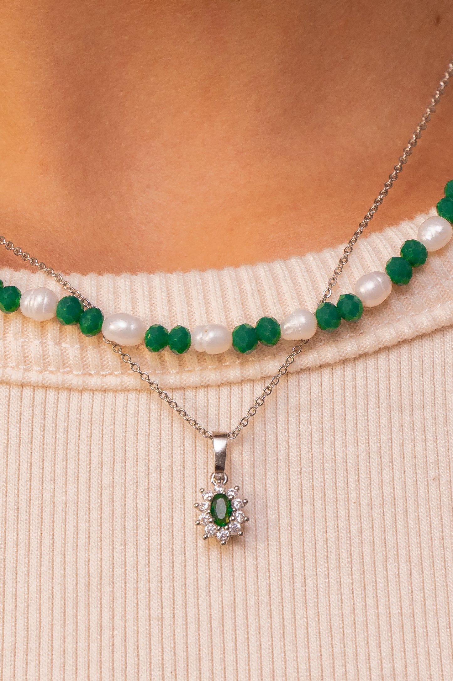 Emerald Charm Necklace
