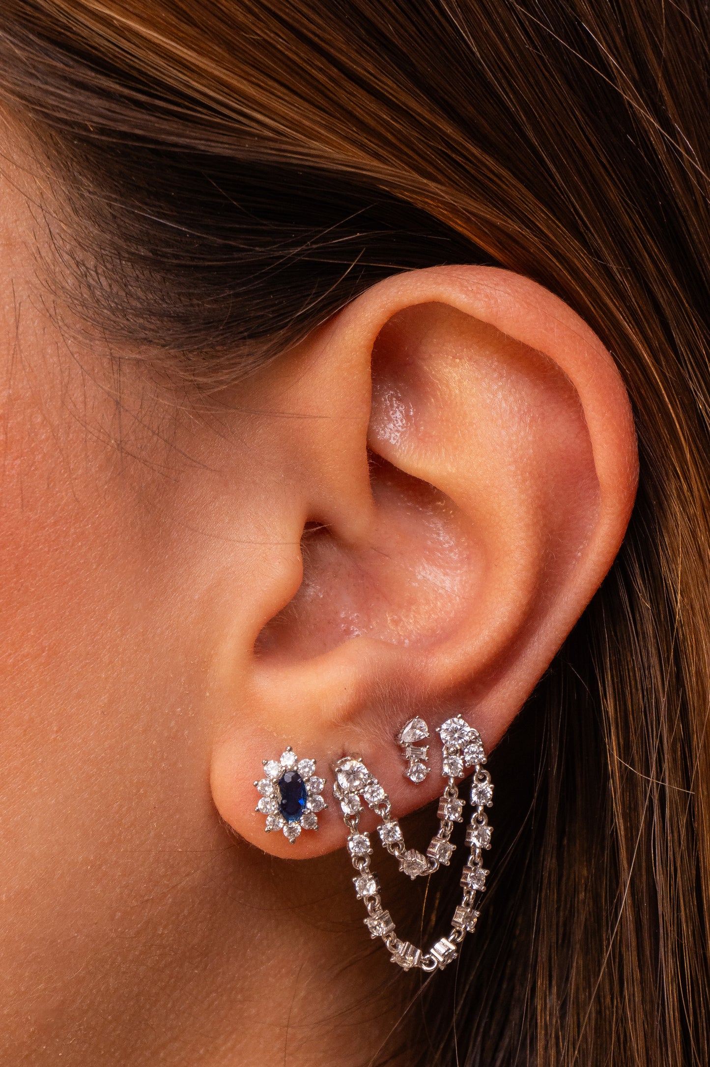 Maxi Chain Zircon Studs