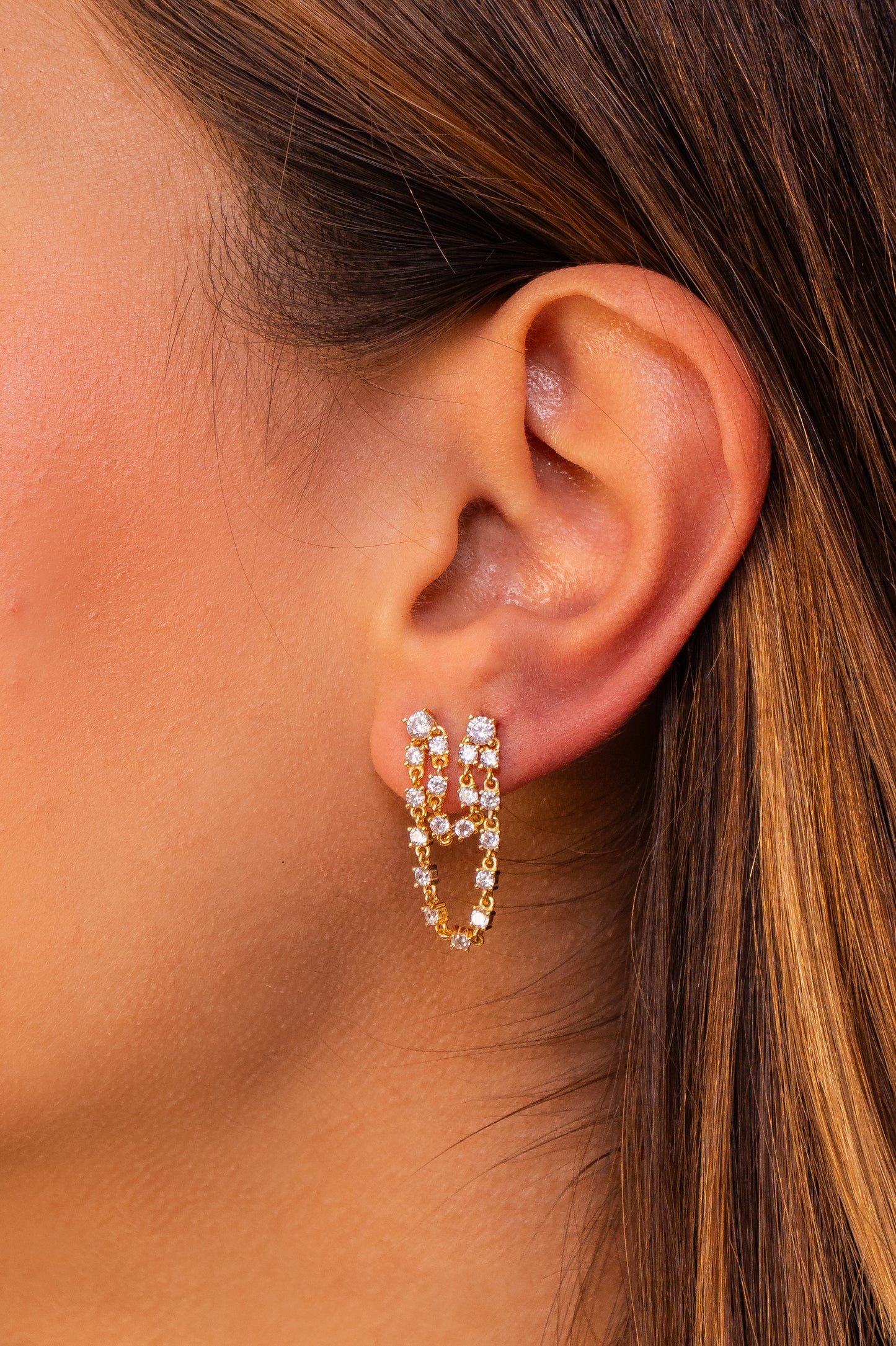 Maxi Chain Zircon Studs