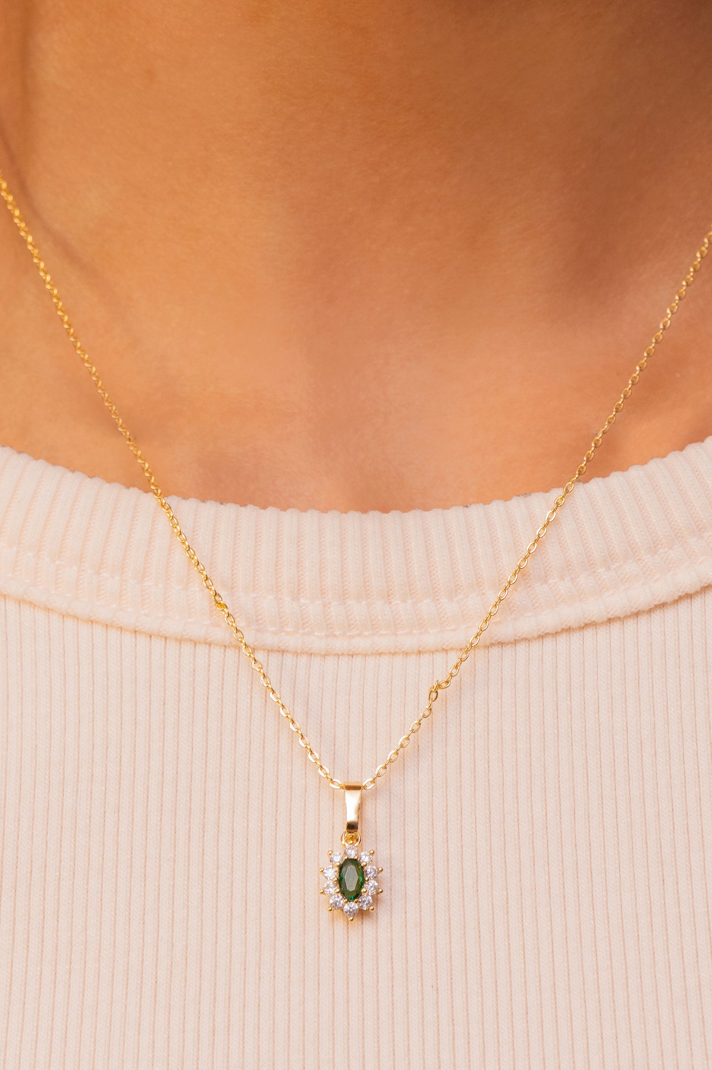 Emerald Charm Necklace