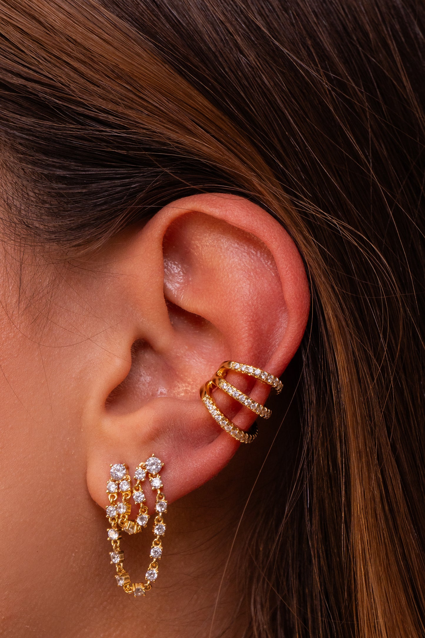 Maxi Chain Zircon Studs