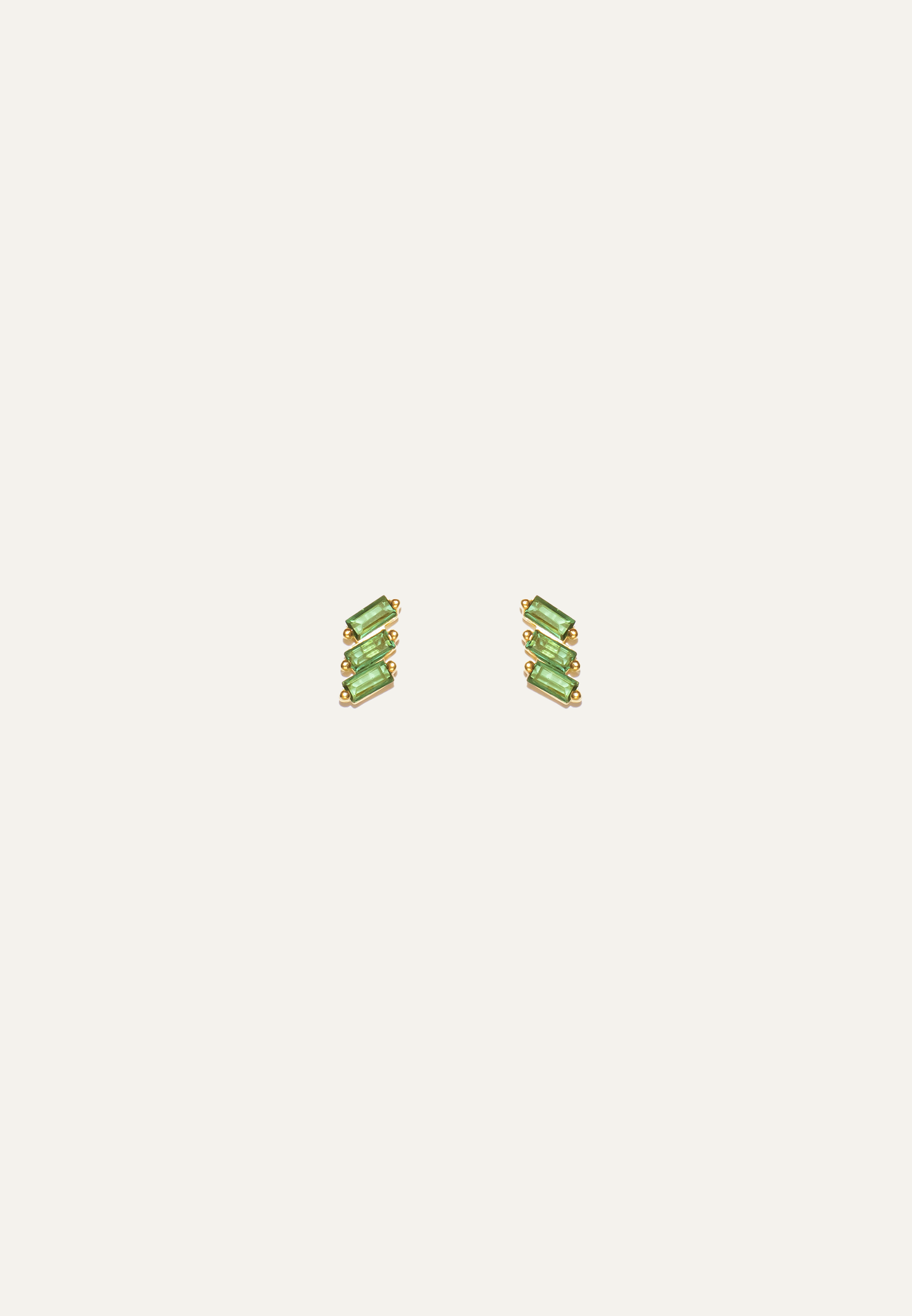 Emerald Baguette Studs