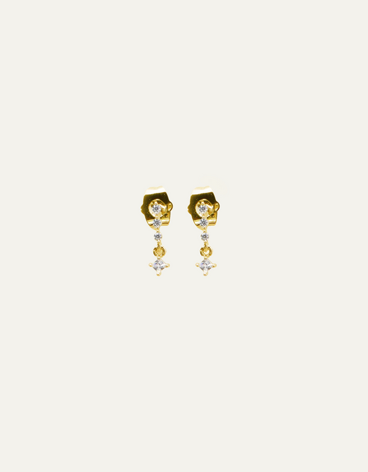 Tiny Gold Zircon Studs