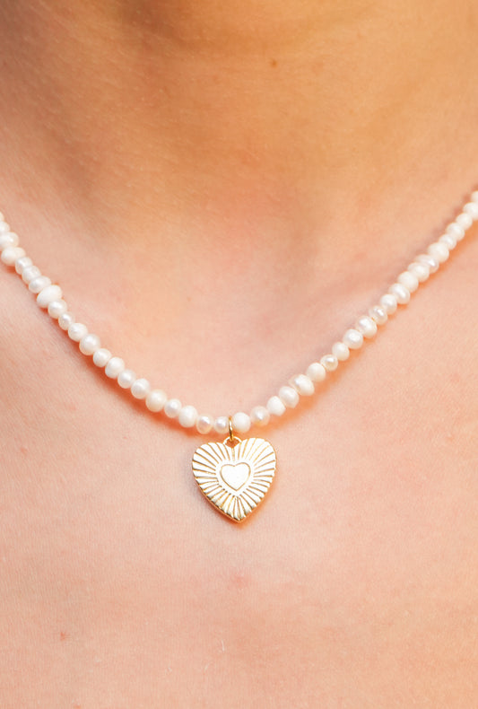 Pearls Heart Necklace