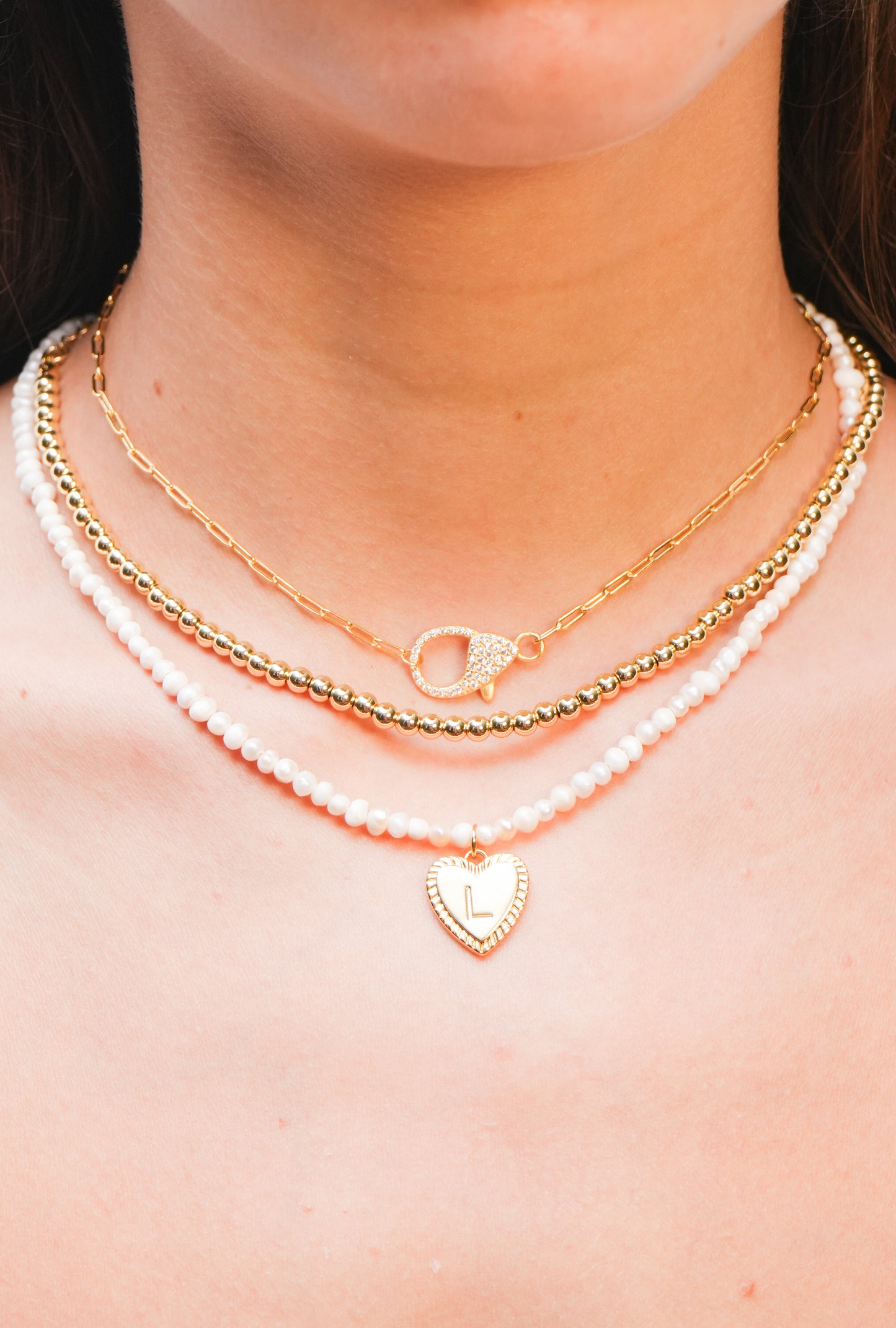 Pearls Heart Necklace