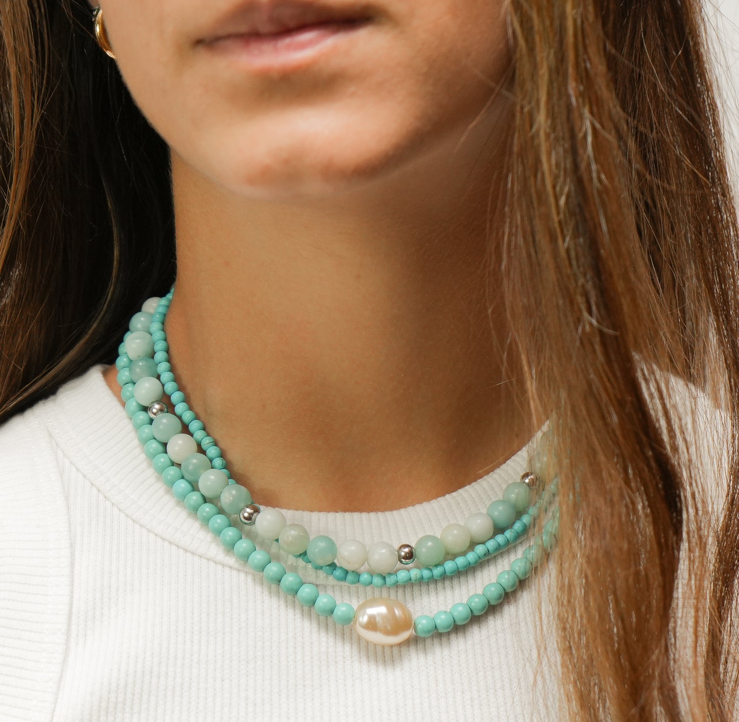 Turquoise & Maxi Pearl Necklace