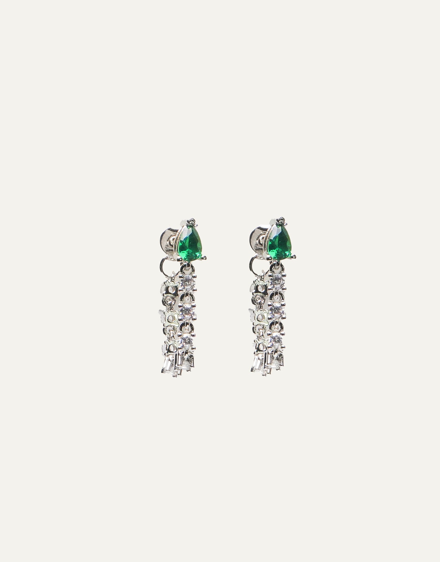 Emeralds Chain Zircons Studs