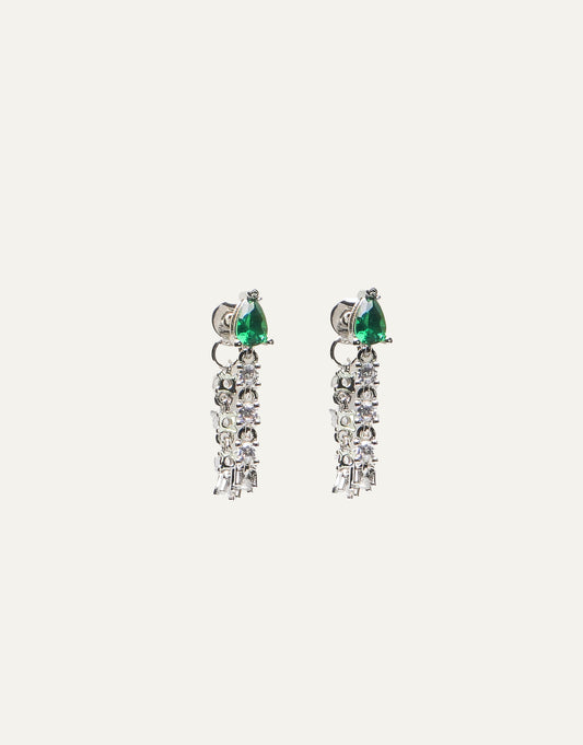 Emeralds Chain Zircons Studs