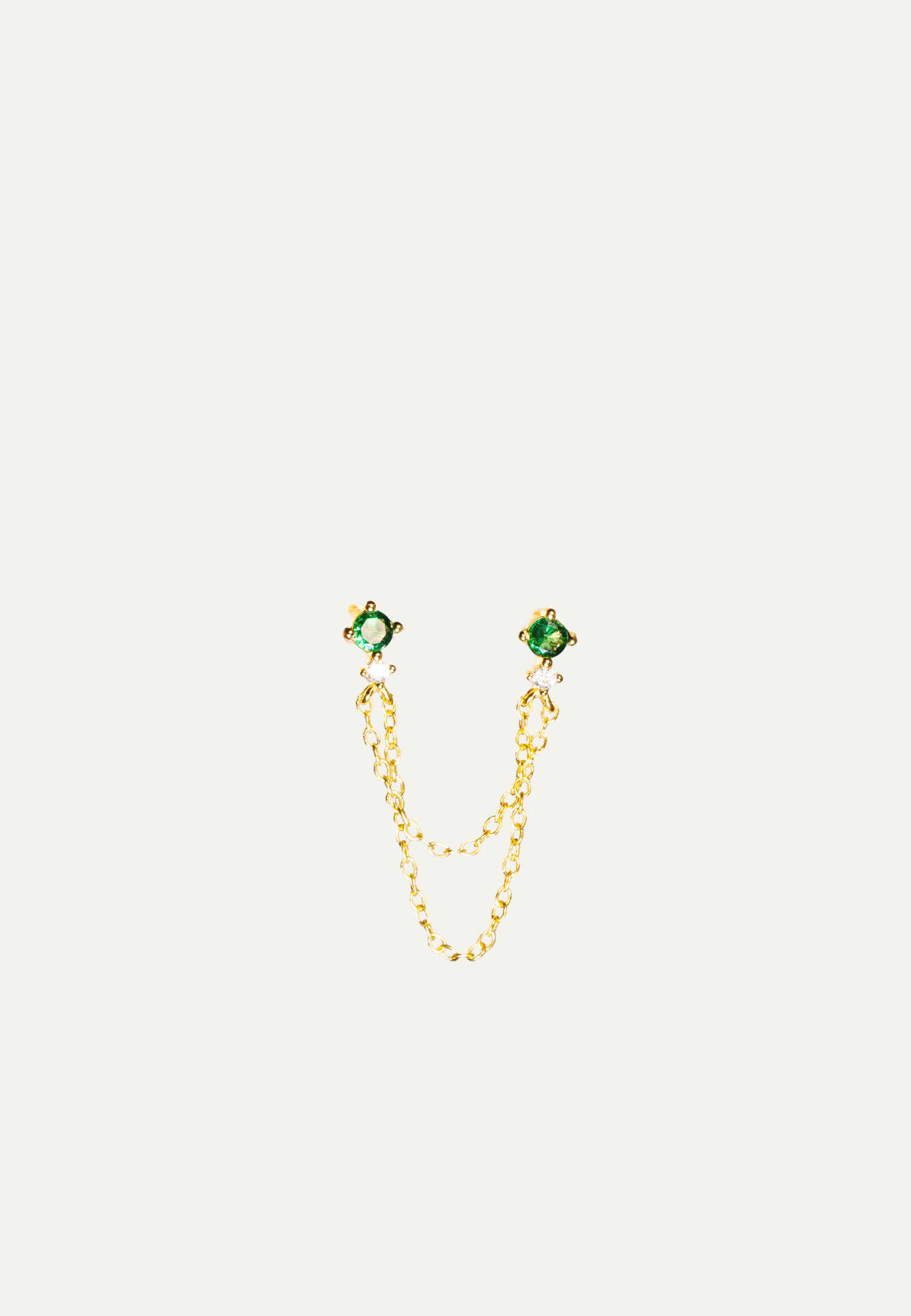 Emerald Stud Double Chain