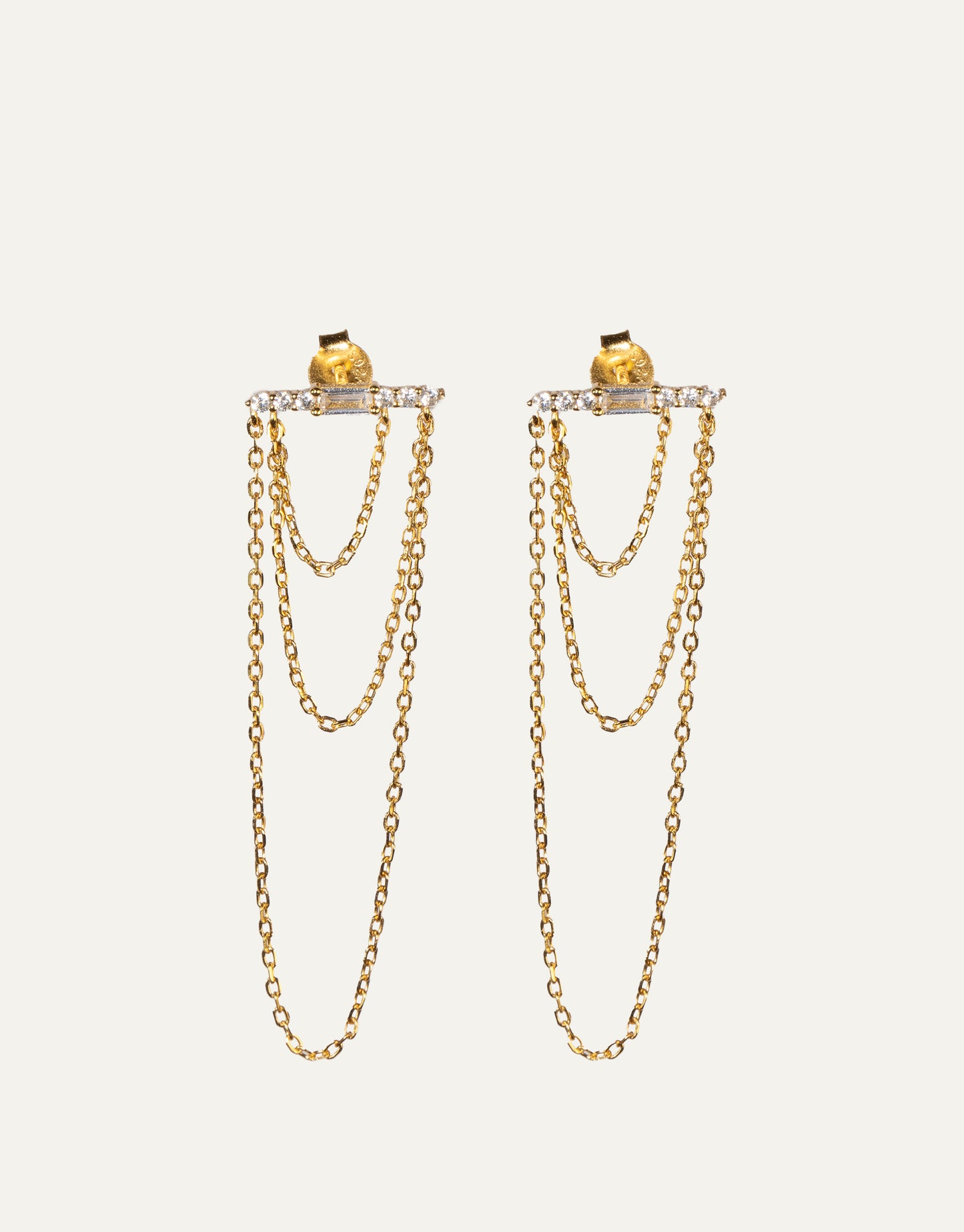 Line Chain Gold Studs