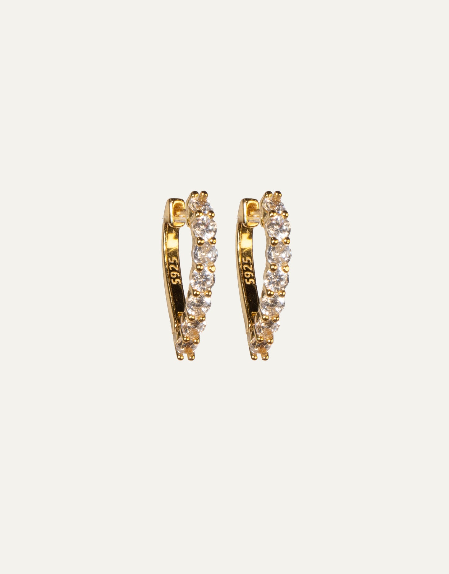 Gold Zircon Drop Hoops