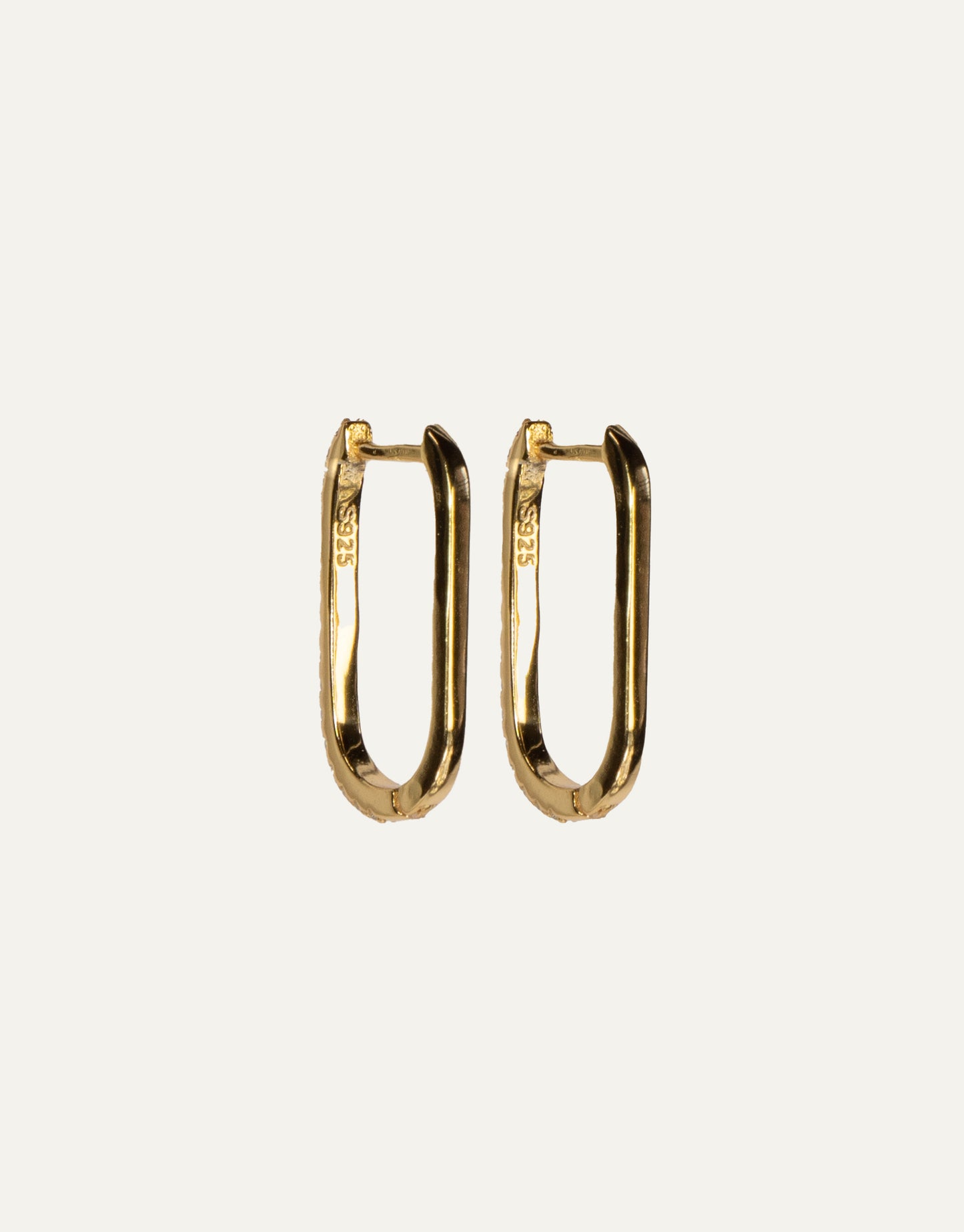 Gold Zircon Squared Hoops