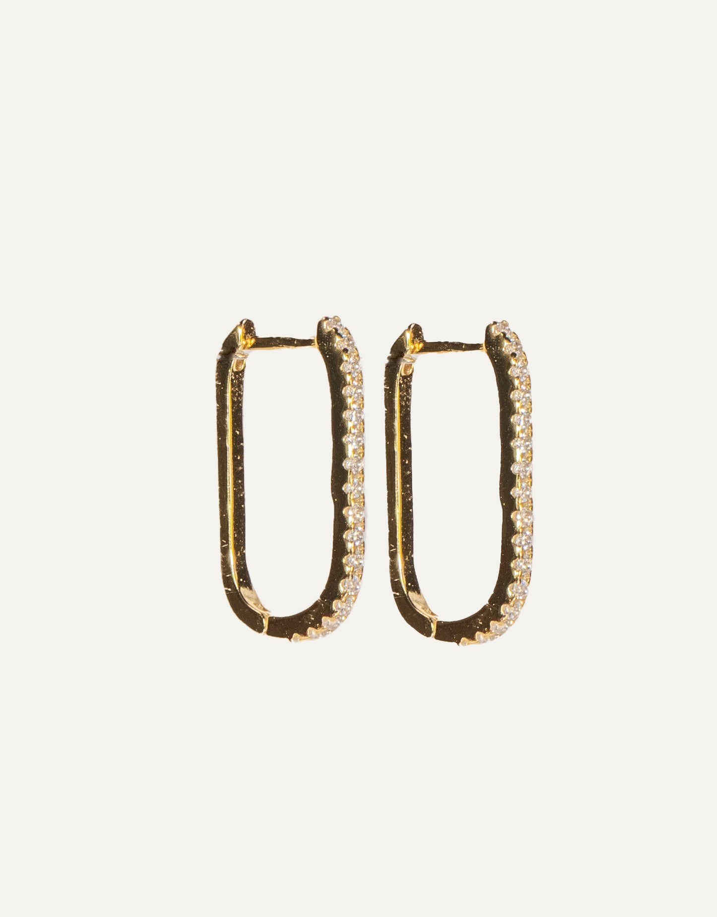 Gold Zircon Squared Hoops