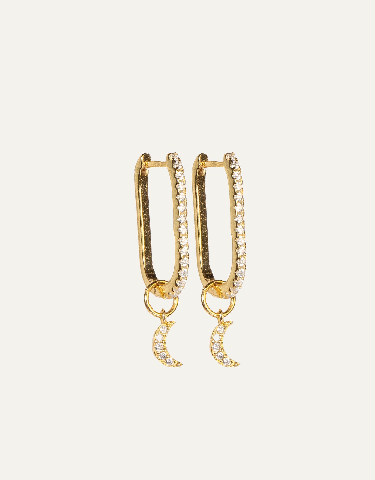 Gold Zircon Squared Hoops