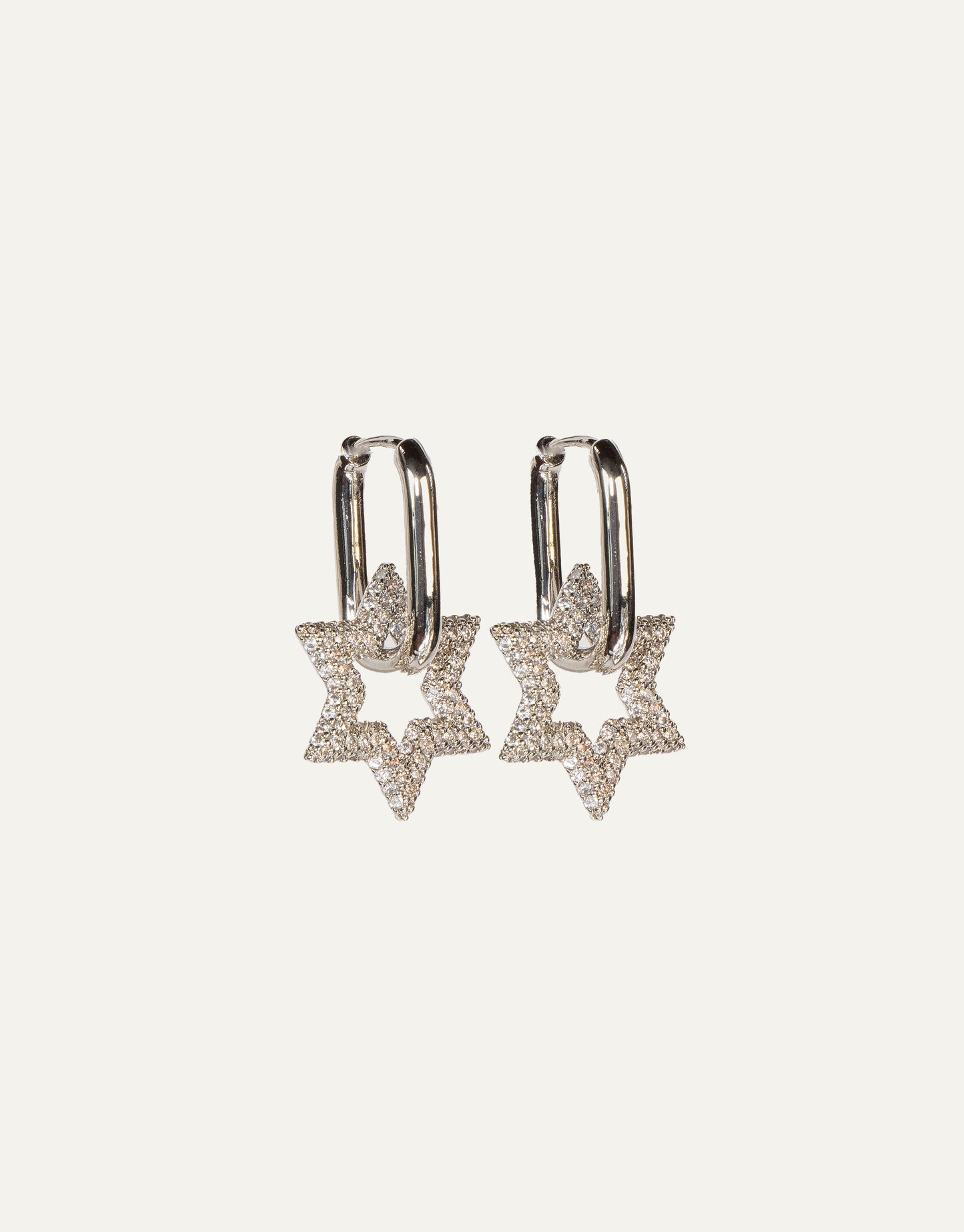 Bold Silver Star Hoops