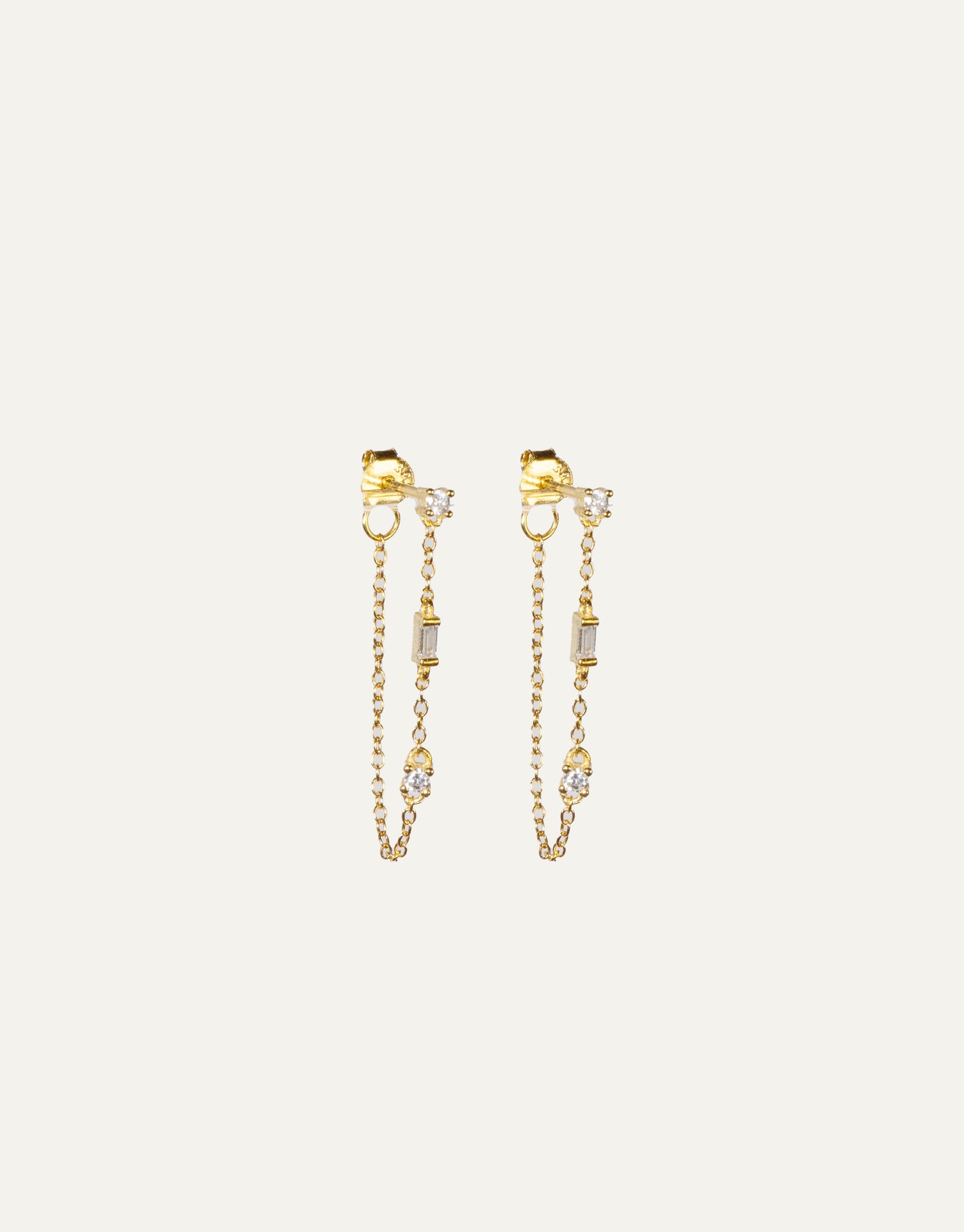 Studs Alternated Zircon Gold Chain