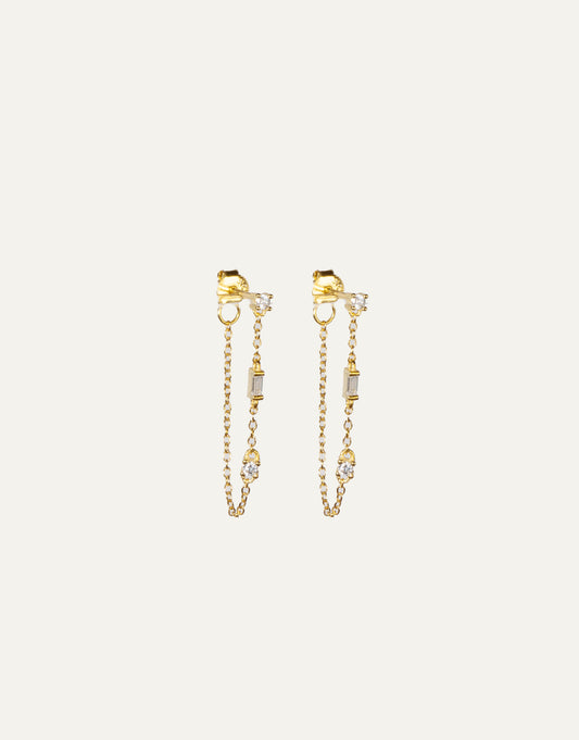 Studs Alternated Zircon Gold Chain