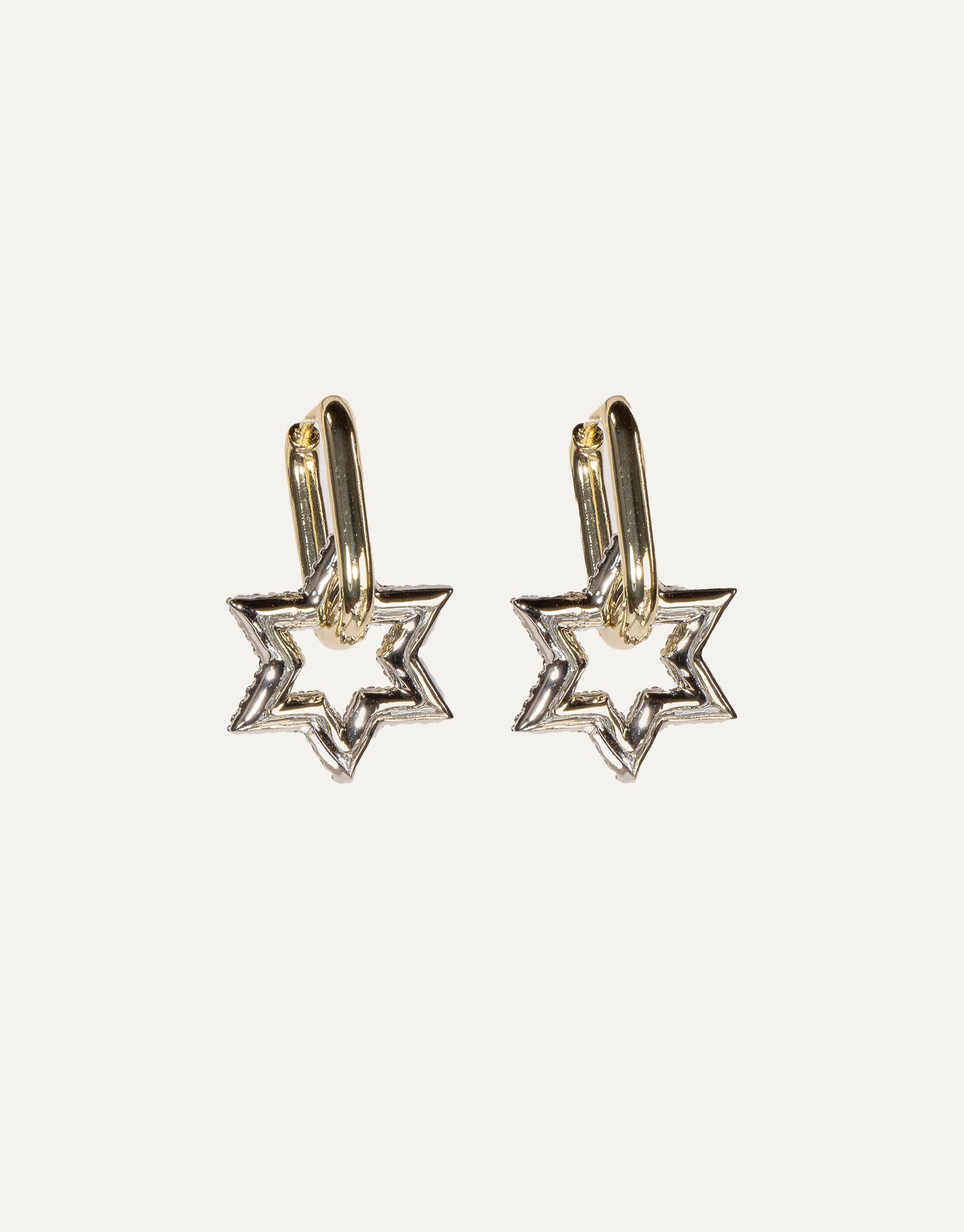 Bold Gold & Silver Star Hoops