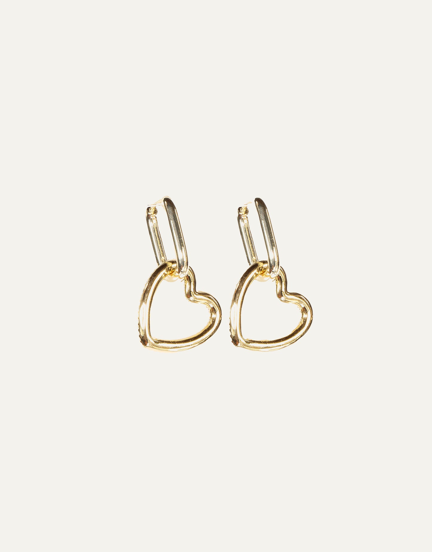 Bold Gold Heart Hoops