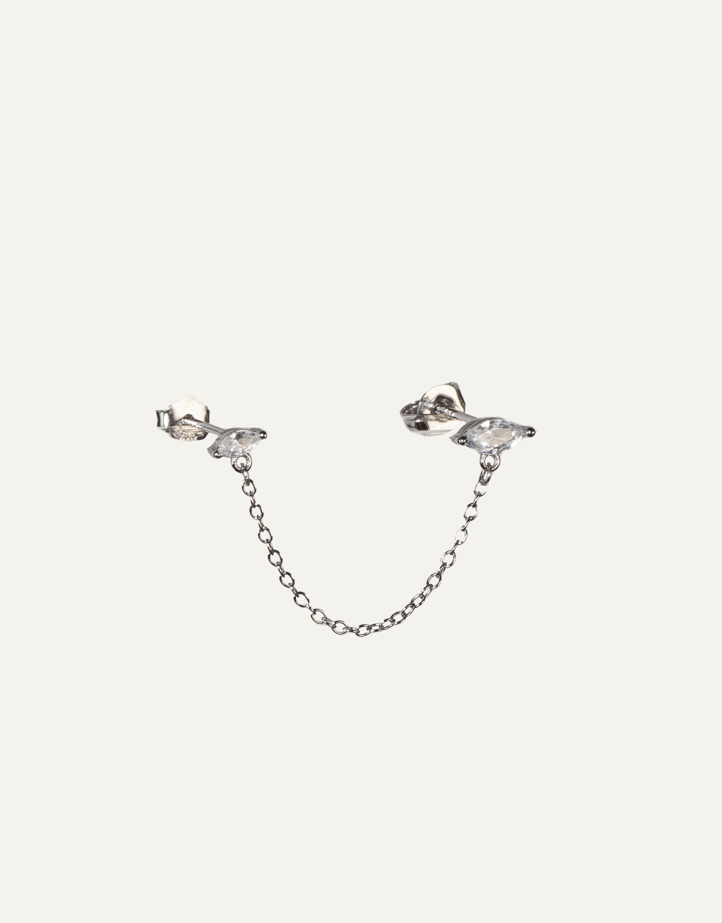 Silver Simple Chain Studs