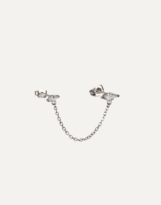 Silver Simple Chain Studs