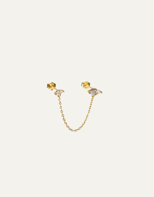 Gold Simple Chain Studs