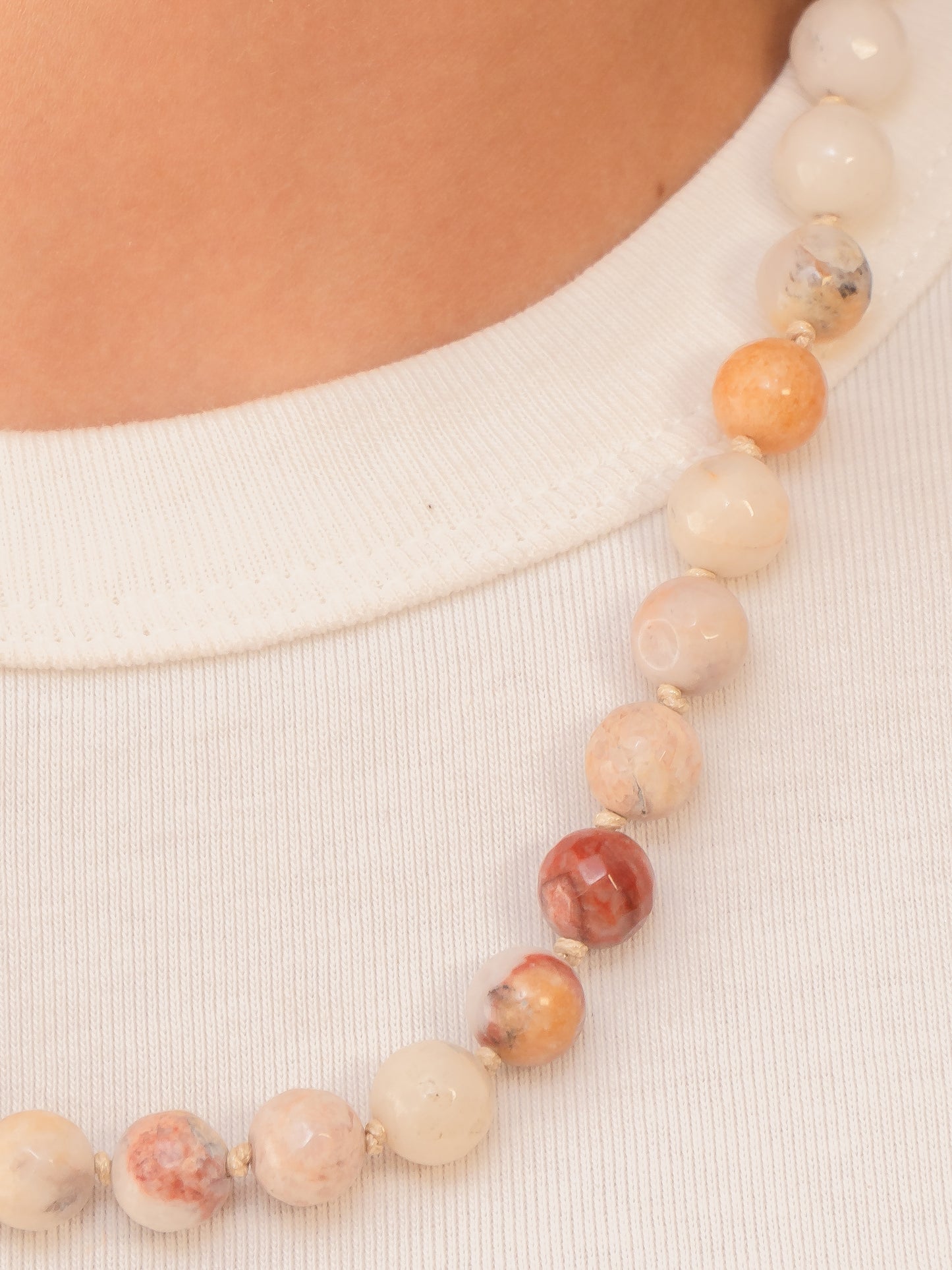 Knotted Beige Necklace