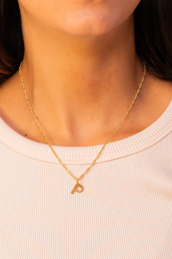 Initial Necklace Gold