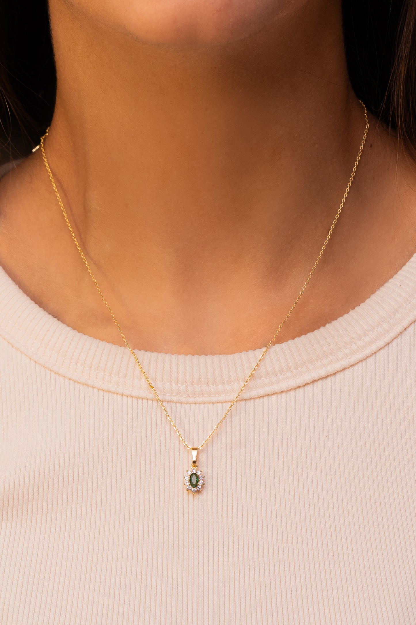 Emerald  Charm Necklace