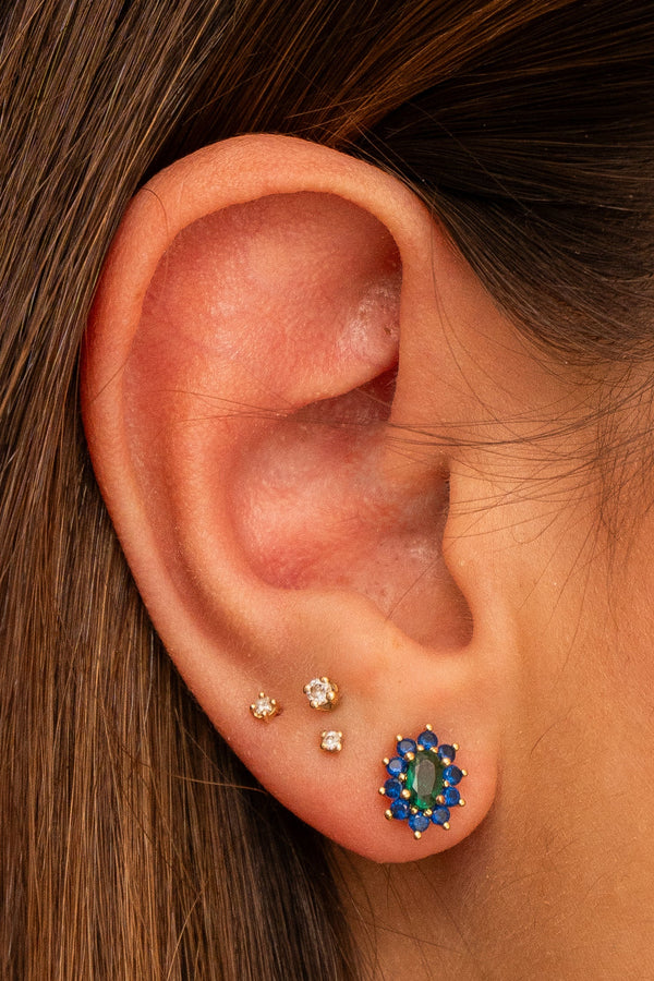 Sapphire Emerald Studs