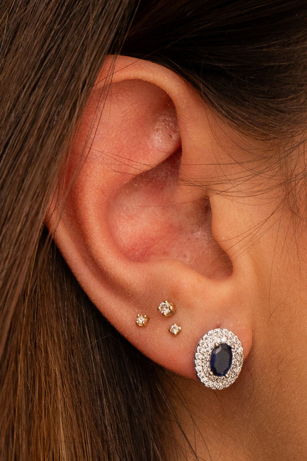 Maxi Oval Sapphire  Studs
