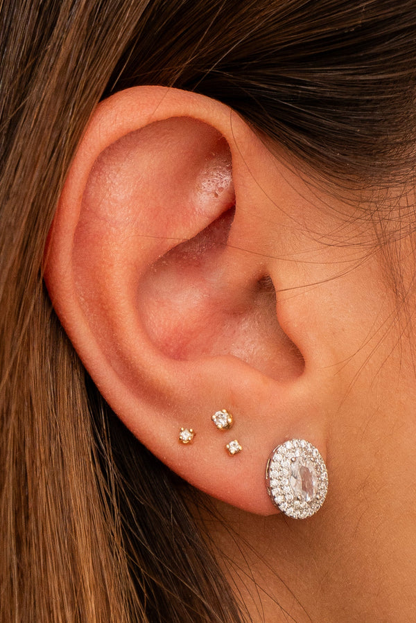 Maxi Oval Silver Studs