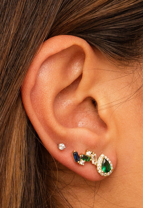 Sapphire Emerald Crawler Studs