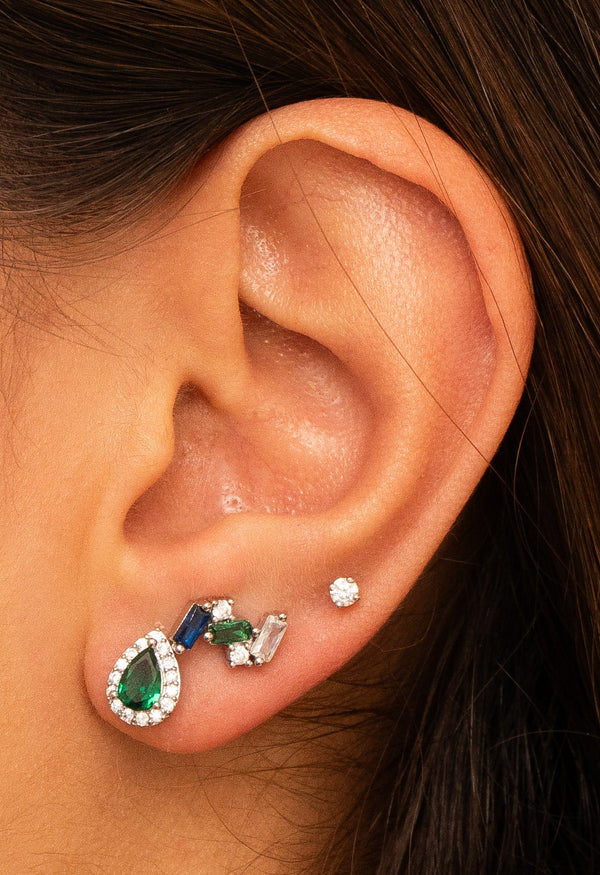 Drop Emerald Studs