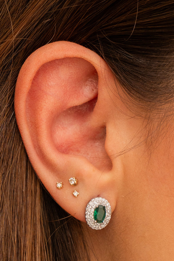 Maxi Oval Emerald Studs