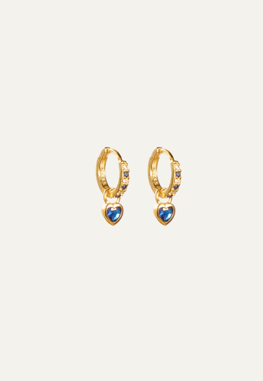 Heart Sapphire Hoops