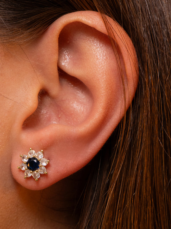 Maxi Flower Sapphire Studs