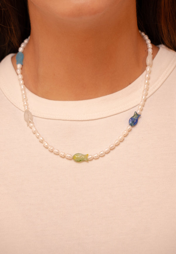 Pearl Fish Color Necklace