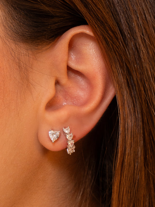 I Heart You Zircon Hoops