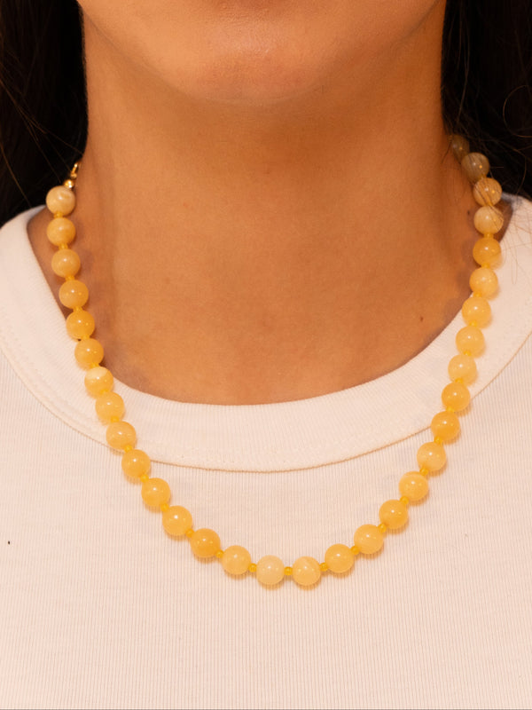 Butter Yellow Beaded Necklace