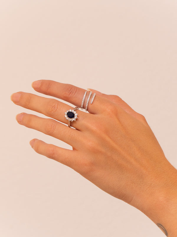 Triple Zircon Claw Ring