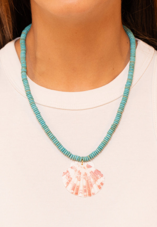 Turquoise & Maxi Shell Necklace