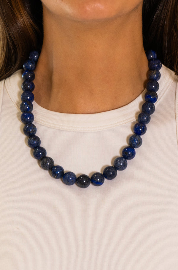 Maxi Lapis Lazuli Beaded Necklace