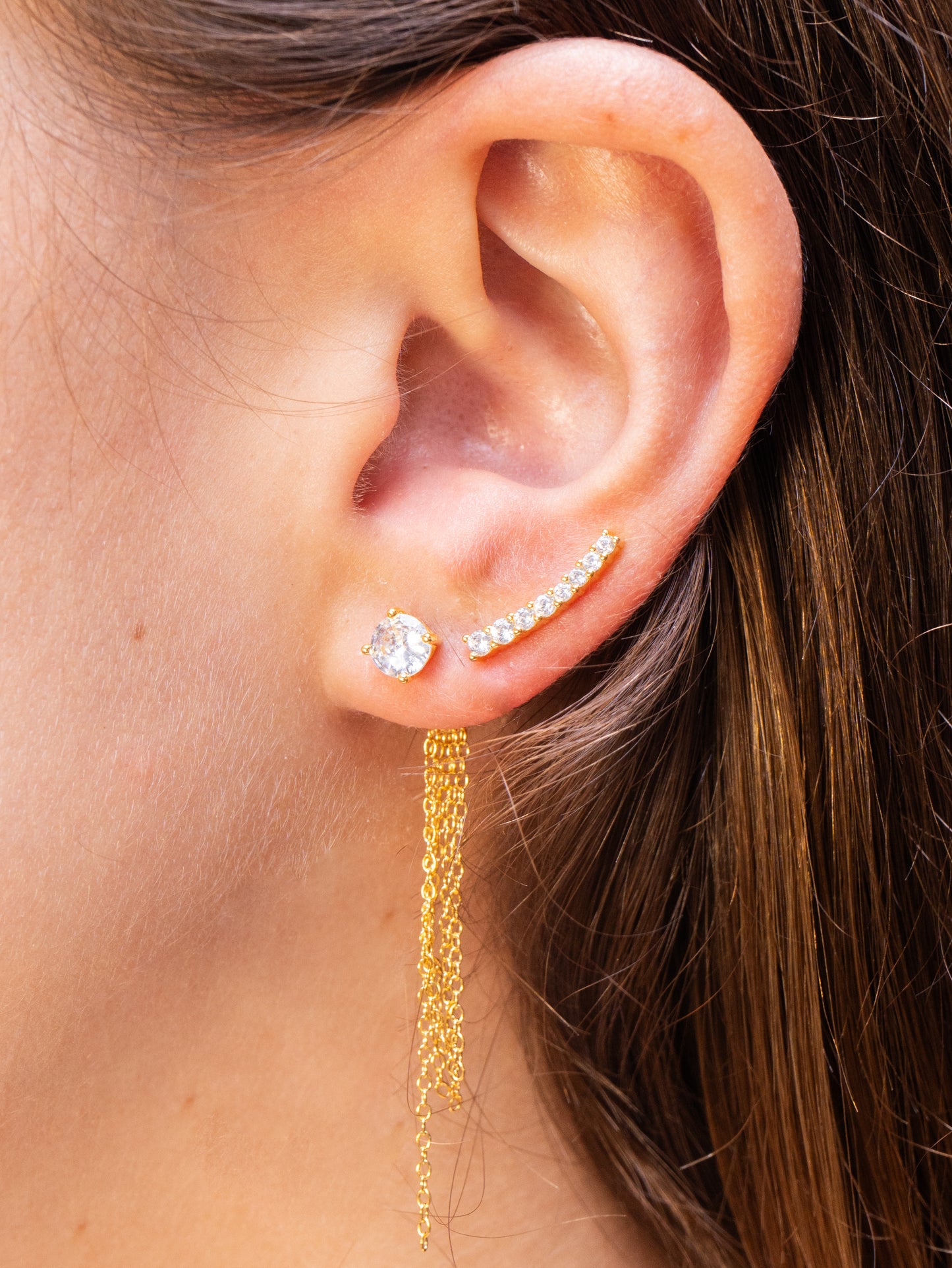 Line Gold Studs