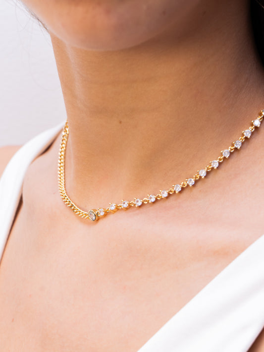 Zircon & Chain Necklace