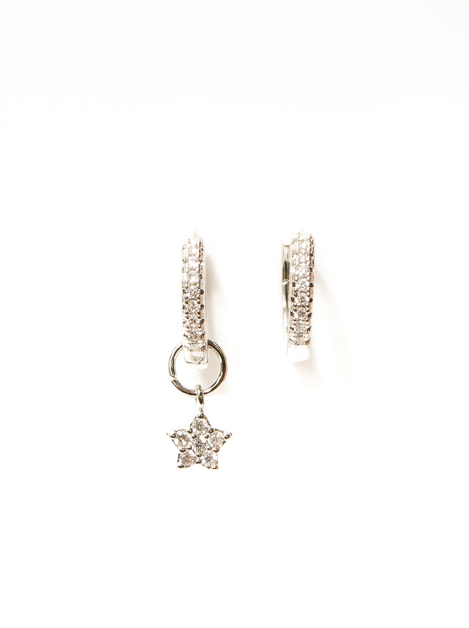 Star Silver Hoops